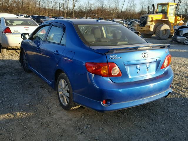 2T1BU40E49C042724 - 2009 TOYOTA COROLLA BA BLUE photo 3