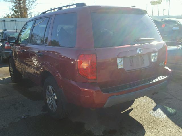 2HKYF18553H510813 - 2003 HONDA PILOT EXL MAROON photo 3