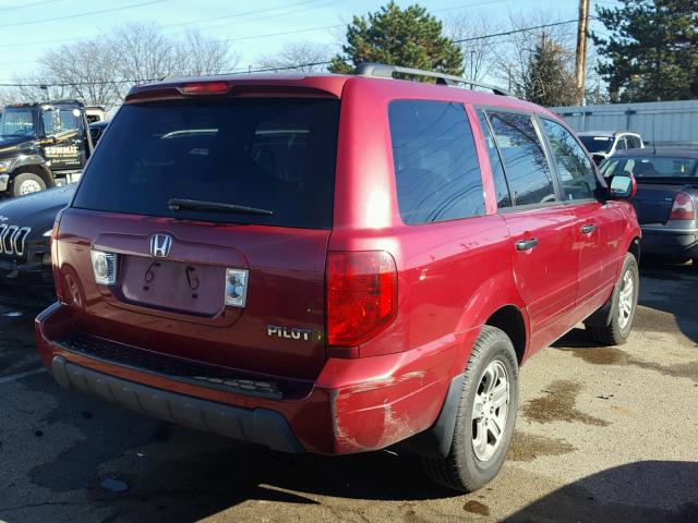 2HKYF18553H510813 - 2003 HONDA PILOT EXL MAROON photo 4