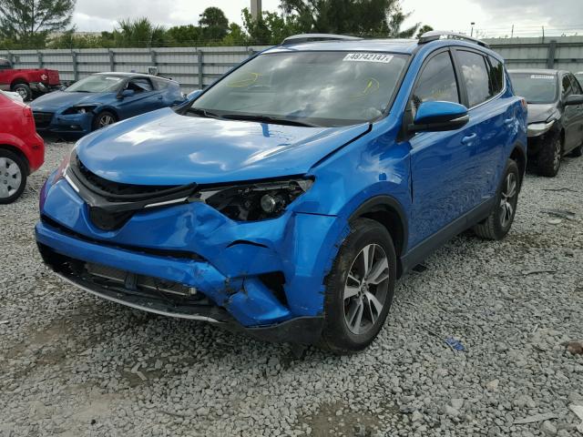 JTMWFREV2GJ081010 - 2016 TOYOTA RAV4 XLE BLUE photo 2