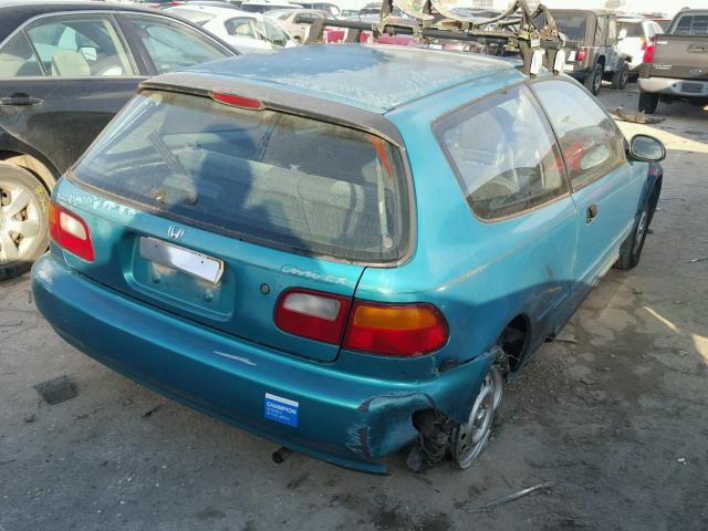 2HGEH2356RH512082 - 1994 HONDA CIVIC CX TEAL photo 4