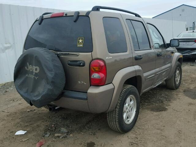 1J4GL58K52W136384 - 2002 JEEP LIBERTY LI TAN photo 4