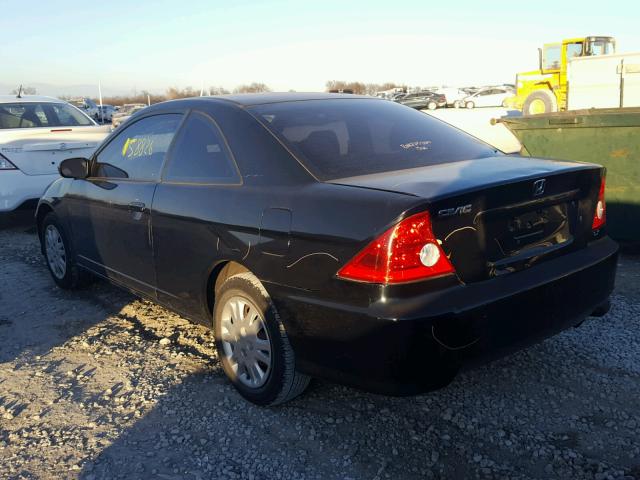 1HGEM22505L000487 - 2005 HONDA CIVIC LX 黑色 照片 3