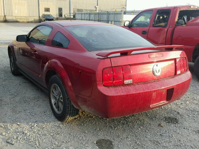 1ZVFT80N855144933 - 2005 FORD MUSTANG MAROON photo 3