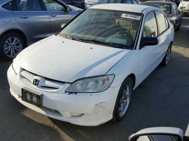 1HGEN26515L000408 - 2005 HONDA CIVIC GX WHITE photo 2