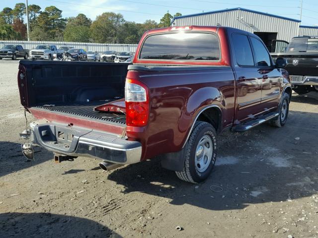 5TBET34154S435691 - 2004 TOYOTA TUNDRA DOU RED photo 4