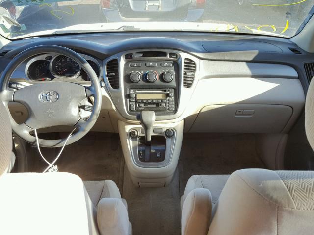 JTEGD21A410018715 - 2001 TOYOTA HIGHLANDER WHITE photo 9