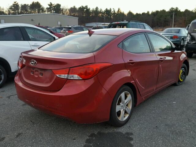 KMHDH4AE5CU320614 - 2012 HYUNDAI ELANTRA GL RED photo 4