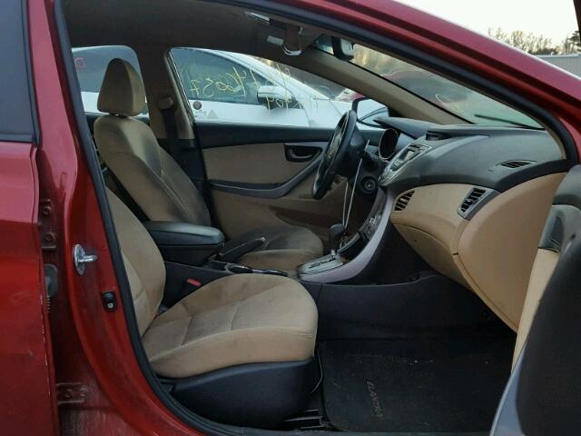 KMHDH4AE5CU320614 - 2012 HYUNDAI ELANTRA GL RED photo 5