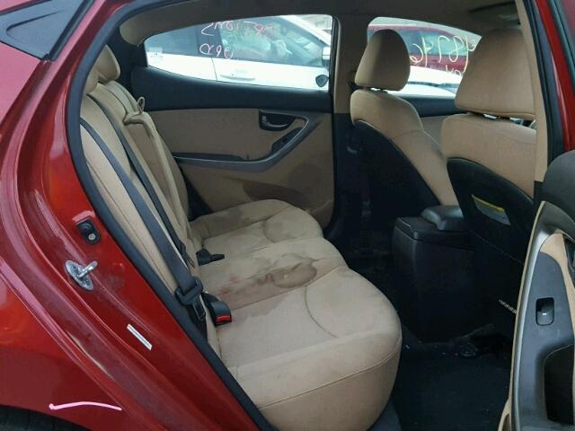 KMHDH4AE5CU320614 - 2012 HYUNDAI ELANTRA GL RED photo 6