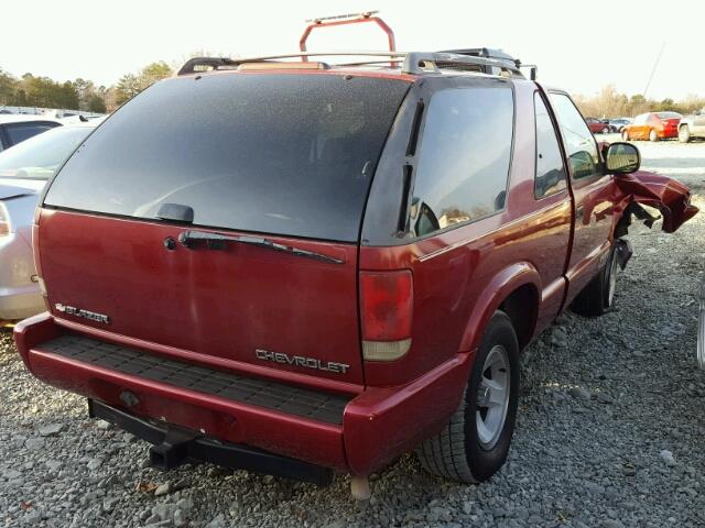 1GNCS18W5TK111651 - 1996 CHEVROLET BLAZER RED photo 4