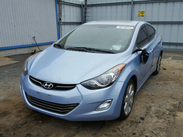 KMHDH4AE1CU376744 - 2012 HYUNDAI ELANTRA GL BLUE photo 2