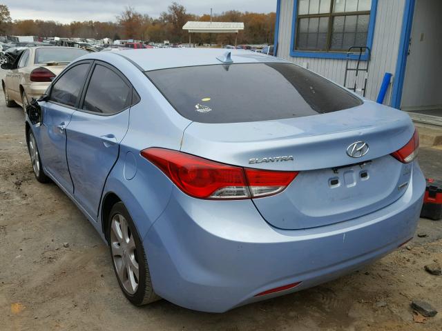 KMHDH4AE1CU376744 - 2012 HYUNDAI ELANTRA GL BLUE photo 3