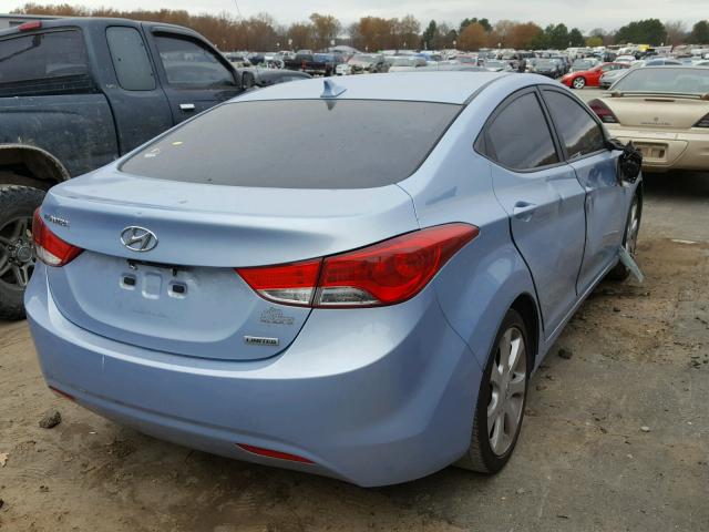 KMHDH4AE1CU376744 - 2012 HYUNDAI ELANTRA GL BLUE photo 4