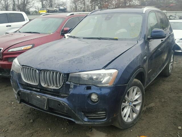 5UXWX9C57H0T09119 - 2017 BMW X3 XDRIVE2 BLUE photo 2