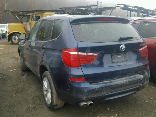 5UXWX9C57H0T09119 - 2017 BMW X3 XDRIVE2 BLUE photo 3
