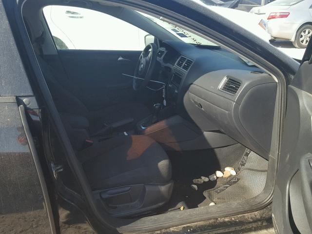 3VW2K7AJ3CM396362 - 2012 VOLKSWAGEN JETTA BASE BLACK photo 5