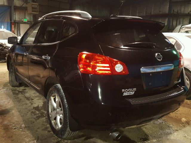 JN8AS5MVXBW660424 - 2011 NISSAN ROGUE S BLACK photo 3