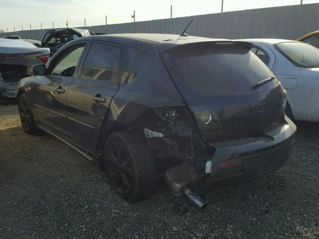JM1BK344581175898 - 2008 MAZDA 3 HATCHBAC BLACK photo 3