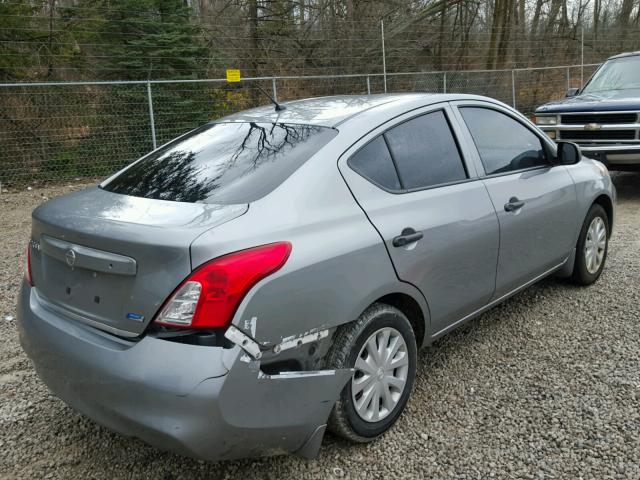 3N1CN7AP1CL900855 - 2012 NISSAN VERSA S GRAY photo 4