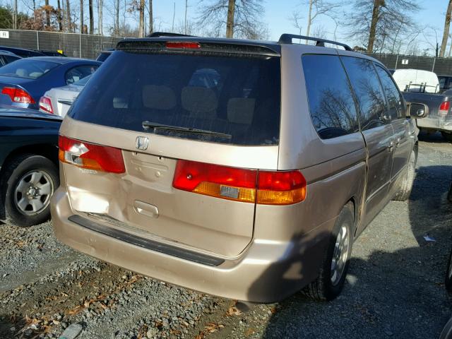 2HKRL18652H575309 - 2002 HONDA ODYSSEY EX BEIGE photo 4