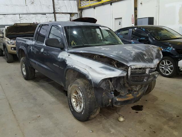 1B7HG38N72S579589 - 2002 DODGE DAKOTA QUA GRAY photo 1