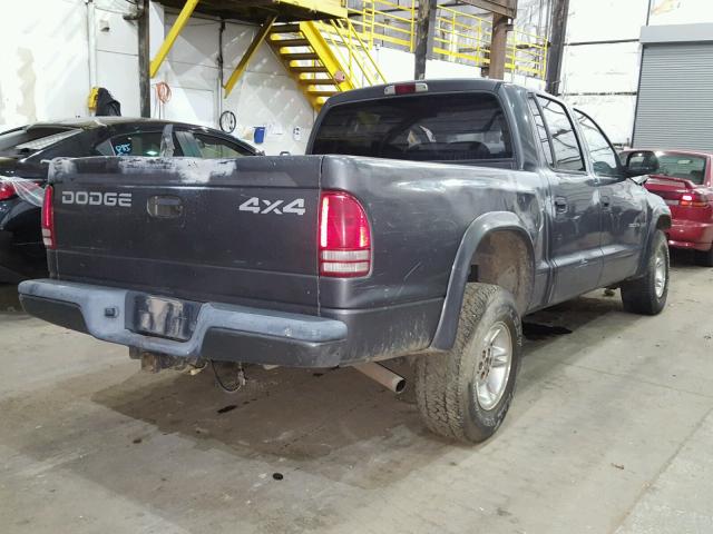 1B7HG38N72S579589 - 2002 DODGE DAKOTA QUA GRAY photo 4