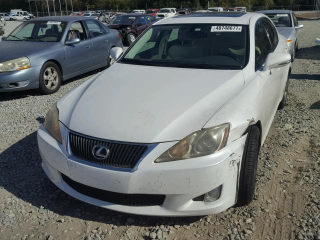 JTHBF5C22A5121228 - 2010 LEXUS IS 250 WHITE photo 2