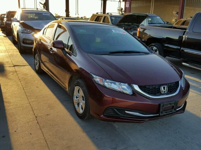 2HGFB2F50DH586141 - 2013 HONDA CIVIC LX BURGUNDY photo 1