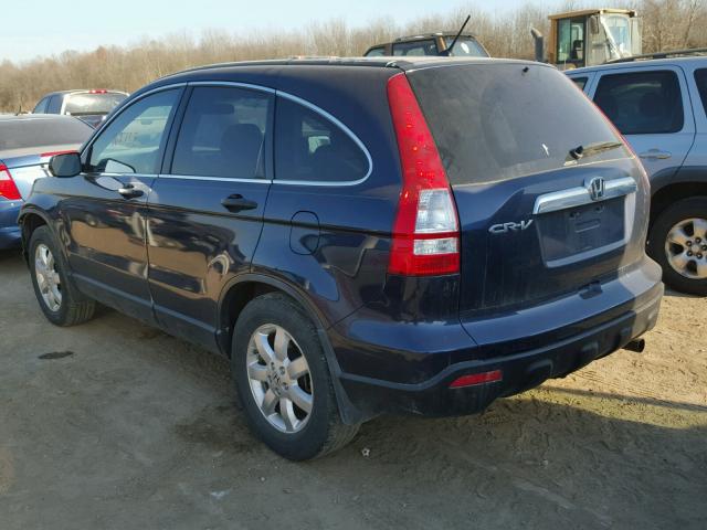 JHLRE48537C081491 - 2007 HONDA CR-V EX BLUE photo 3