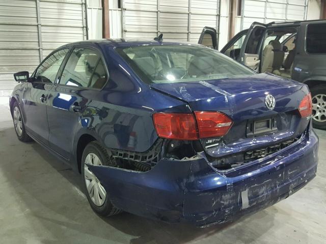 3VWD17AJ3EM423235 - 2014 VOLKSWAGEN JETTA SE BLUE photo 3