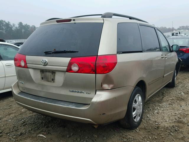 5TDZK23C17S028139 - 2007 TOYOTA SIENNA CE TAN photo 4