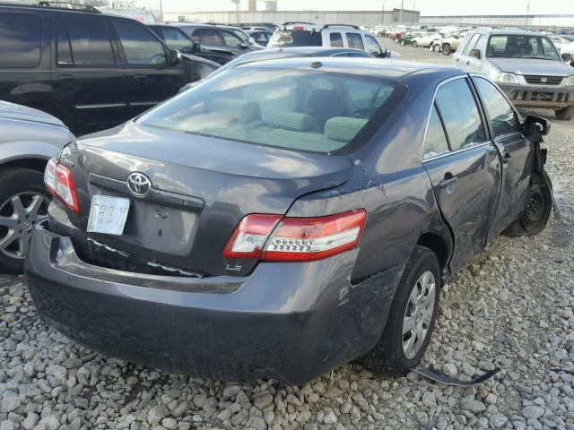 4T4BF3EK5BR169334 - 2011 TOYOTA CAMRY BASE GRAY photo 4