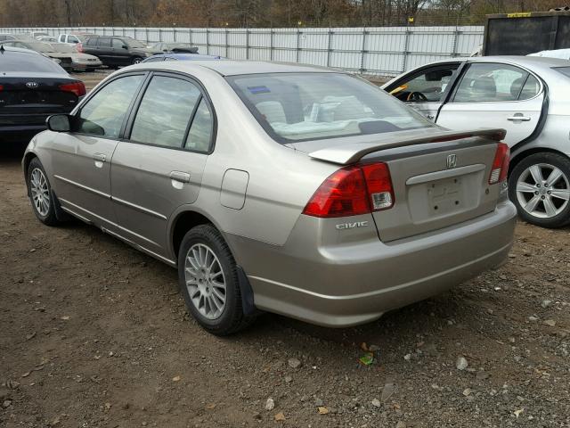 2HGES16585H627283 - 2005 HONDA CIVIC LX GOLD photo 3