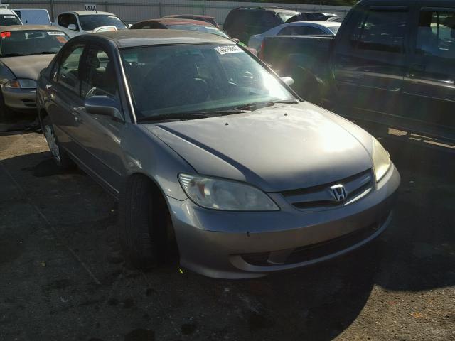 1HGES16585L022957 - 2005 HONDA CIVIC LX GRAY photo 1