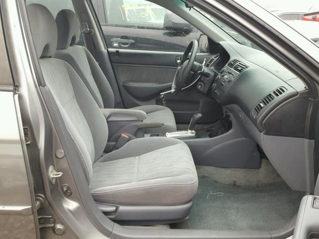 1HGES16585L022957 - 2005 HONDA CIVIC LX GRAY photo 5