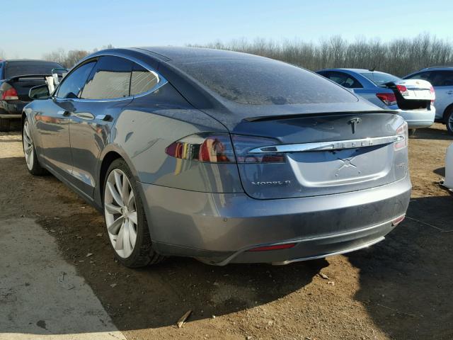 5YJSA1H11EFP47981 - 2014 TESLA MODEL S GRAY photo 3