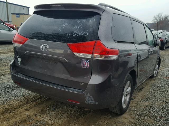 5TDKK3DC0CS220605 - 2012 TOYOTA SIENNA LE SILVER photo 4