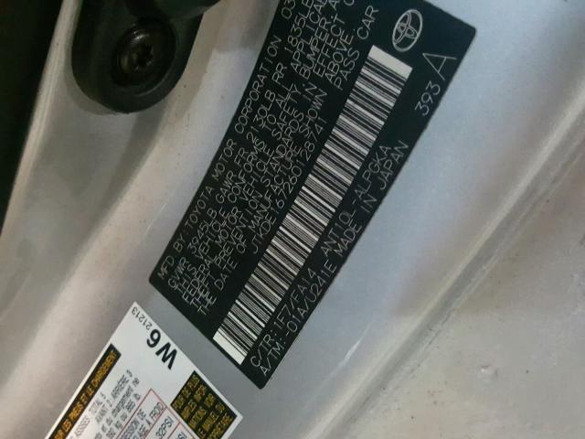 JTKDE167260128741 - 2006 TOYOTA SCION TC 银色 照片 10