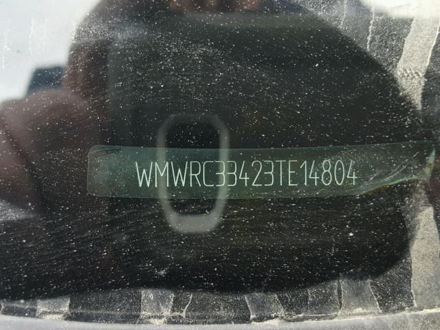 WMWRC33423TE14804 - 2003 MINI COOPER BLACK photo 10