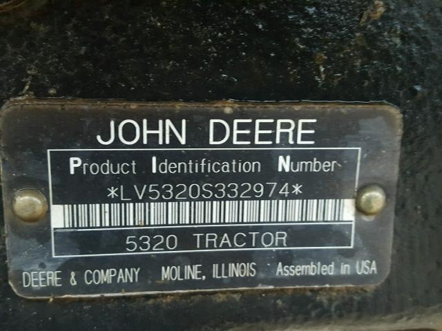 LV5320S332974 - 2003 JOHN DEERE 5320 GREEN photo 10