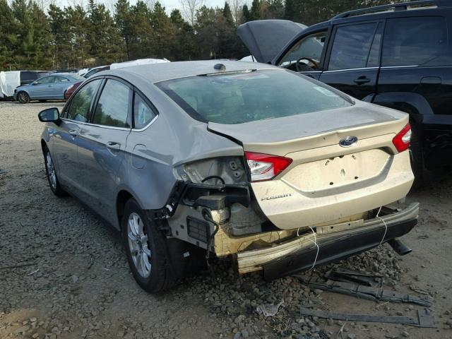 3FA6P0G78FR194624 - 2015 FORD FUSION S SILVER photo 3