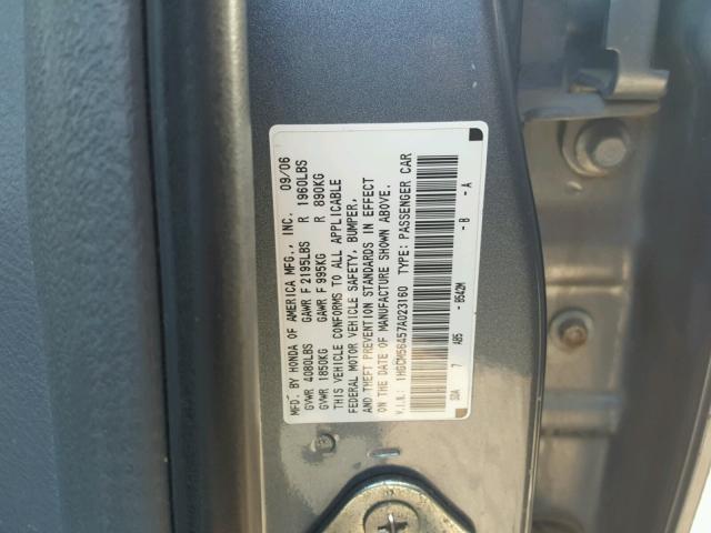 1HGCM56457A023160 - 2007 HONDA ACCORD LX BLUE photo 10