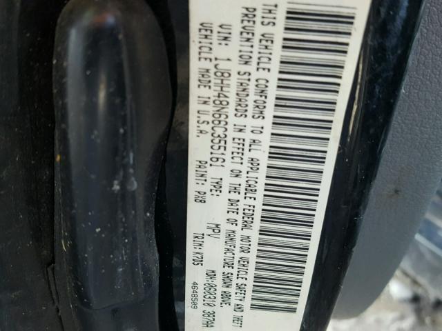 1J8HH48N66C355161 - 2006 JEEP COMMANDER BLACK photo 10