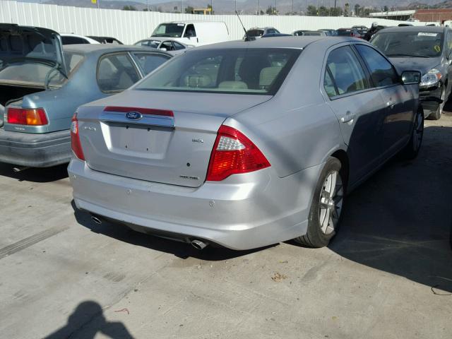 3FAHP0JG0CR332573 - 2012 FORD FUSION SEL SILVER photo 4