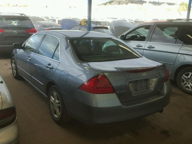 1HGCM56367A037205 - 2007 HONDA ACCORD SE BLUE photo 3