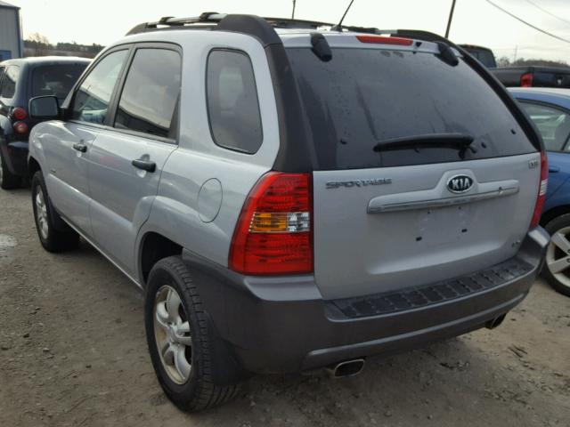 KNDJE723877397609 - 2007 KIA SPORTAGE E SILVER photo 3