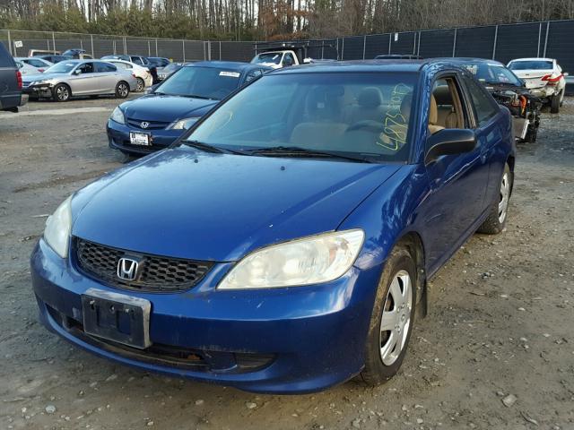 1HGEM22574L074259 - 2004 HONDA CIVIC LX BLUE photo 2