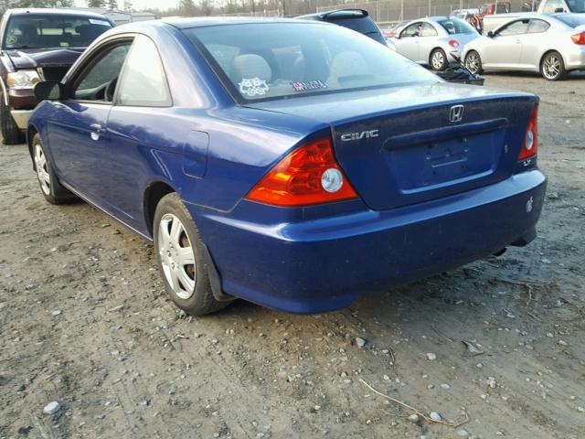 1HGEM22574L074259 - 2004 HONDA CIVIC LX BLUE photo 3