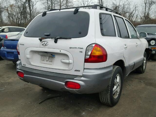 KM8SC73D54U571307 - 2004 HYUNDAI SANTA FE G WHITE photo 4